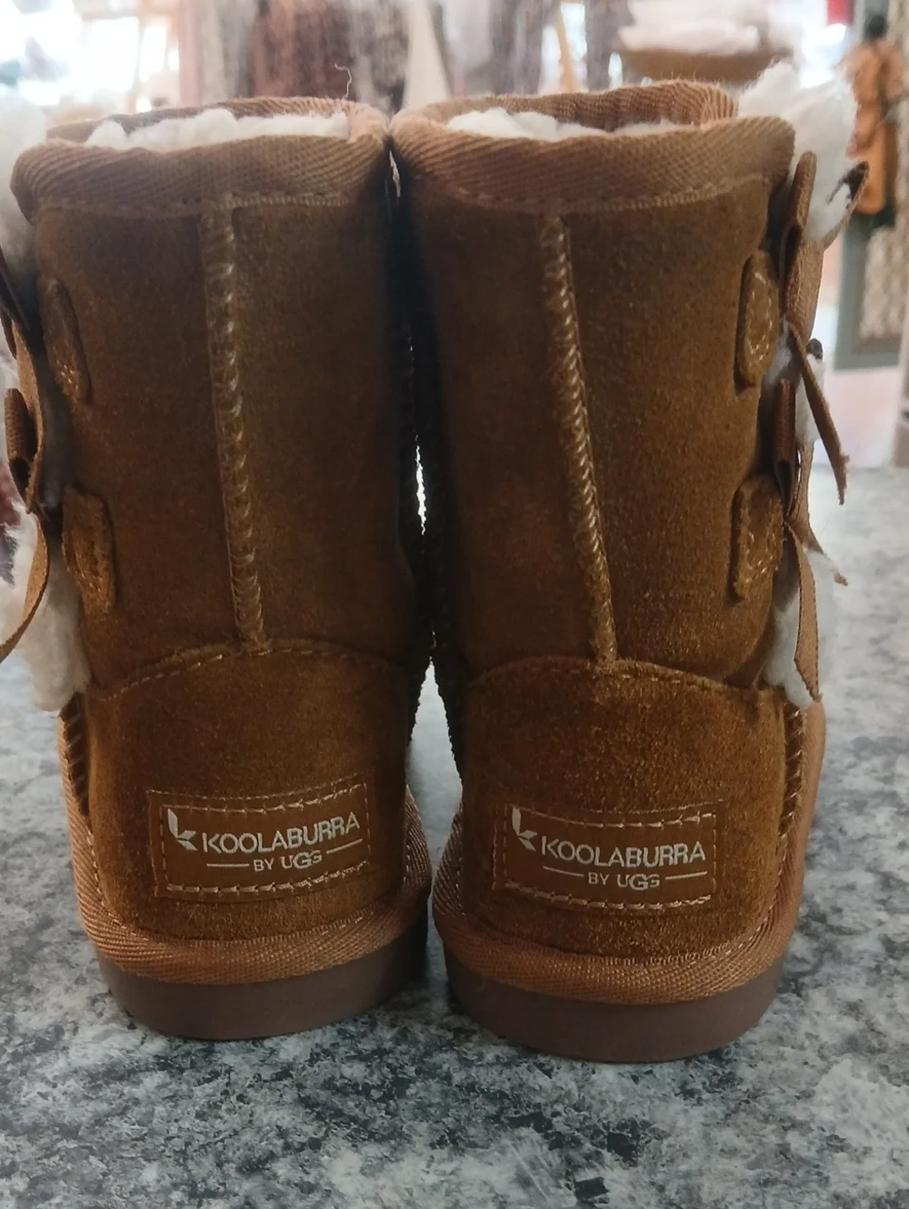 Koolaburra By Ugs Kids Brown Faux-Shearling  Boots Sz 7
